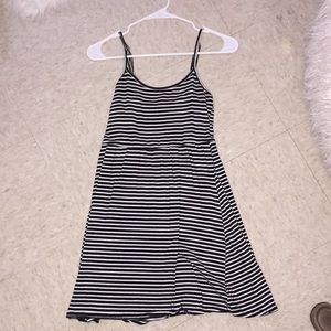 black and white striped dress